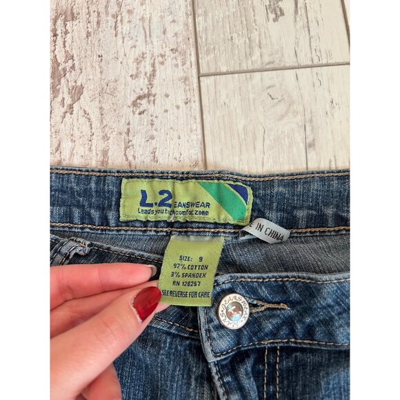 L2 Jeanswear Womens Blue Denim Embroidered Pocket Stretch Jeans Size 9 - Picture 5 of 7